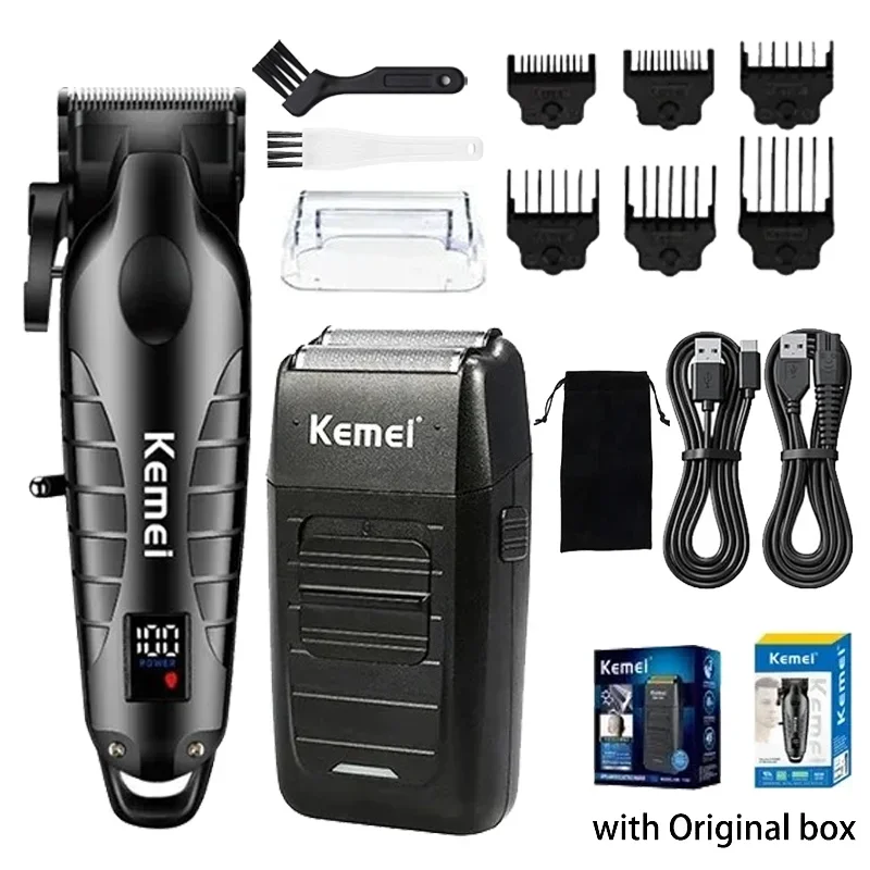 

Kemei комплект машинки для стрижки волос для мужчин, электробритва, триммер для волос, профессиональная машинка для стрижки KM-1102 KM-2293 KM-2290, машинка для стрижки волос