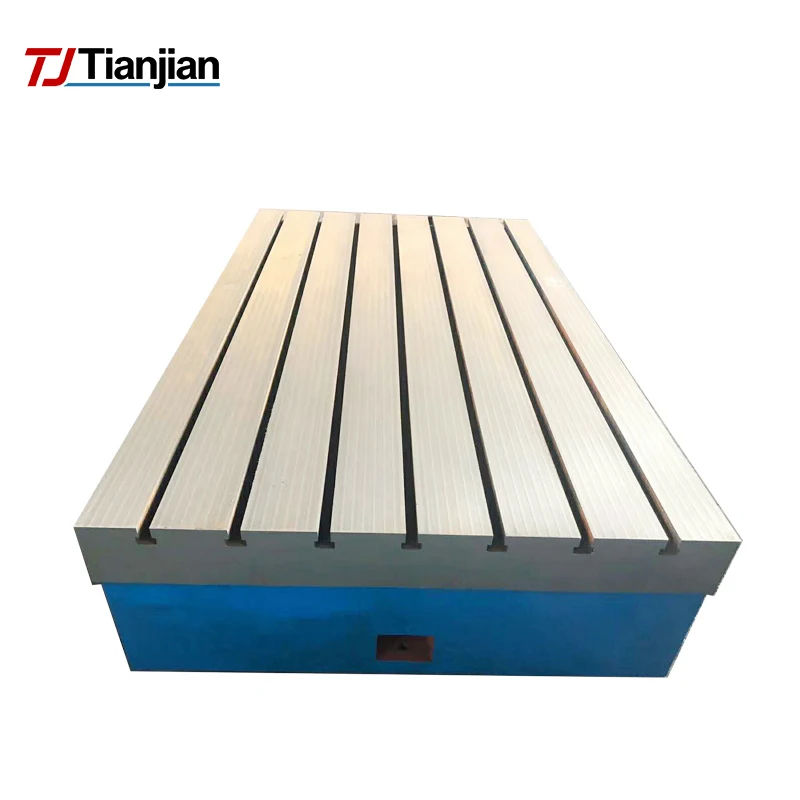 Customized CNC Machine Cast Iron Surface Plate Durable Iron Bed with T-Slots and Stand Measuring & Gauging Tool
