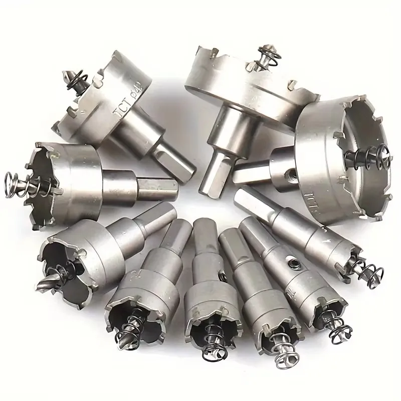 10-Piece Durable Alloy Hole Saw Kit - TCT Metal Core Drill Bits for Effortless, 16-53mm Sizes, Perfect for Stainless Steel & Met