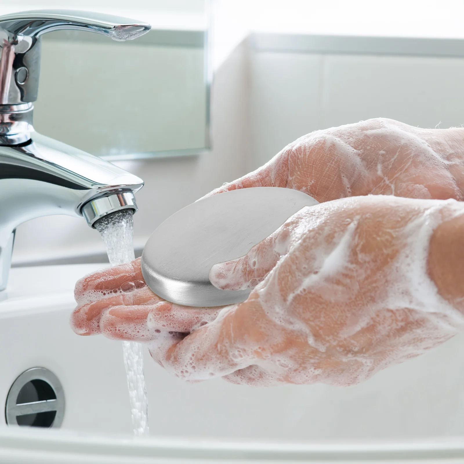 قضيب صابون معدني محمول برائحة الصابون من الفولاذ المقاوم للصدأ للاستخدام المنزلي، غسيل يدوي مريح وخالي من الصدأ #6