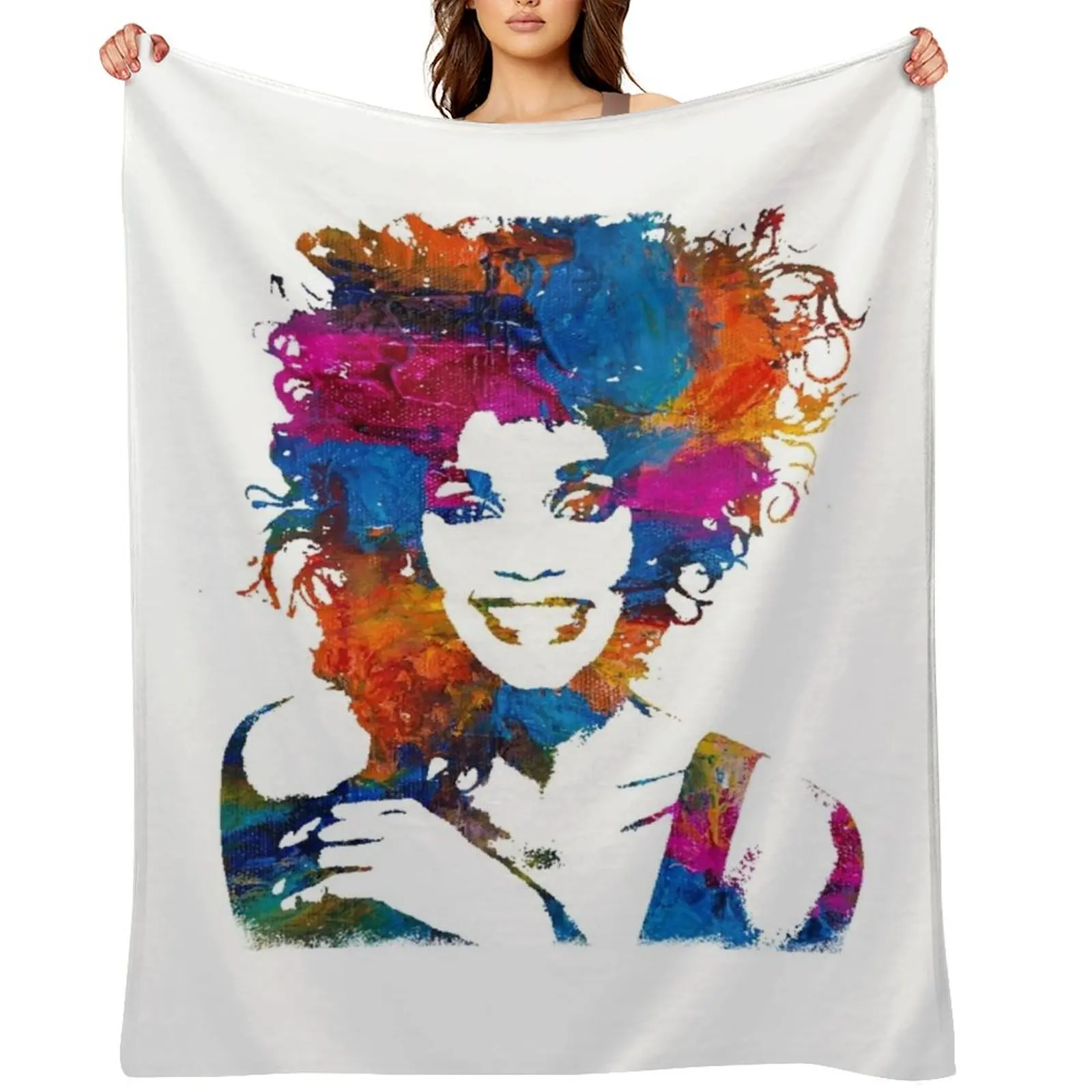 

Whitney Houstonlegendary pop icon fan art for Whitney Houston fans music pop singer Throw Blanket Hairy Soft Blankets
