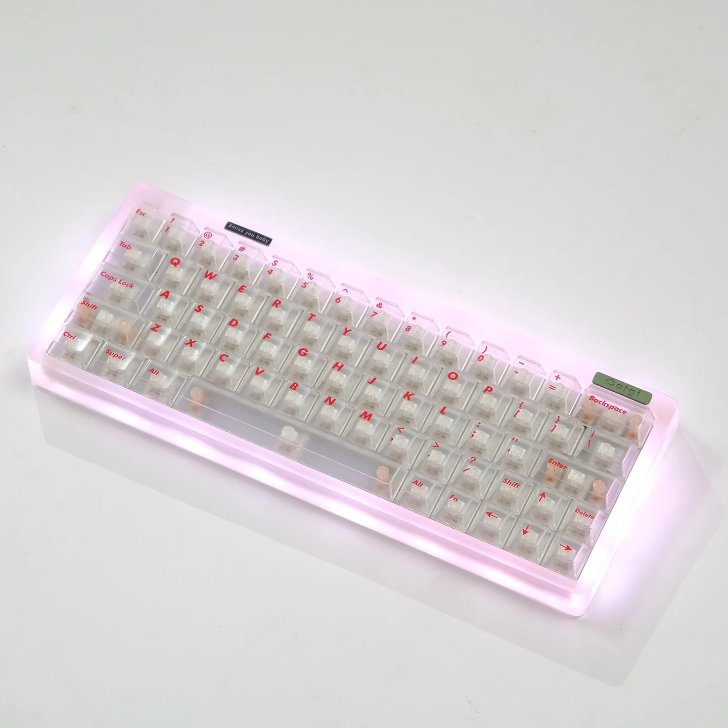 122 Keys White Red Matte Double Shot ABS Key caps Cherry Profile Foggy Transparent Keycaps for MX Switches Mechanical Keyboard