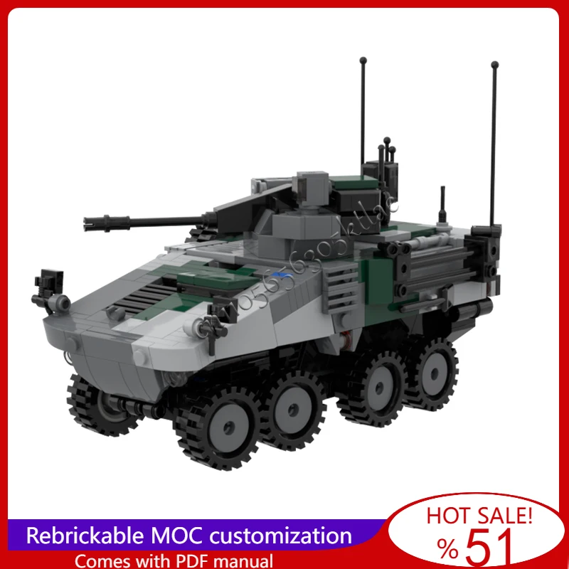 

New 584 PCS LAV-27 Infantry Armored Vehicle Model MOC Building Blocks Bricks Creative Assembly Toys For Children Christmas Gifts