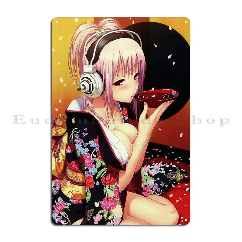 Super Sonico Drink Metal Plaque Poster Garage Garage Cave Designing Designing Tin Sign Poster