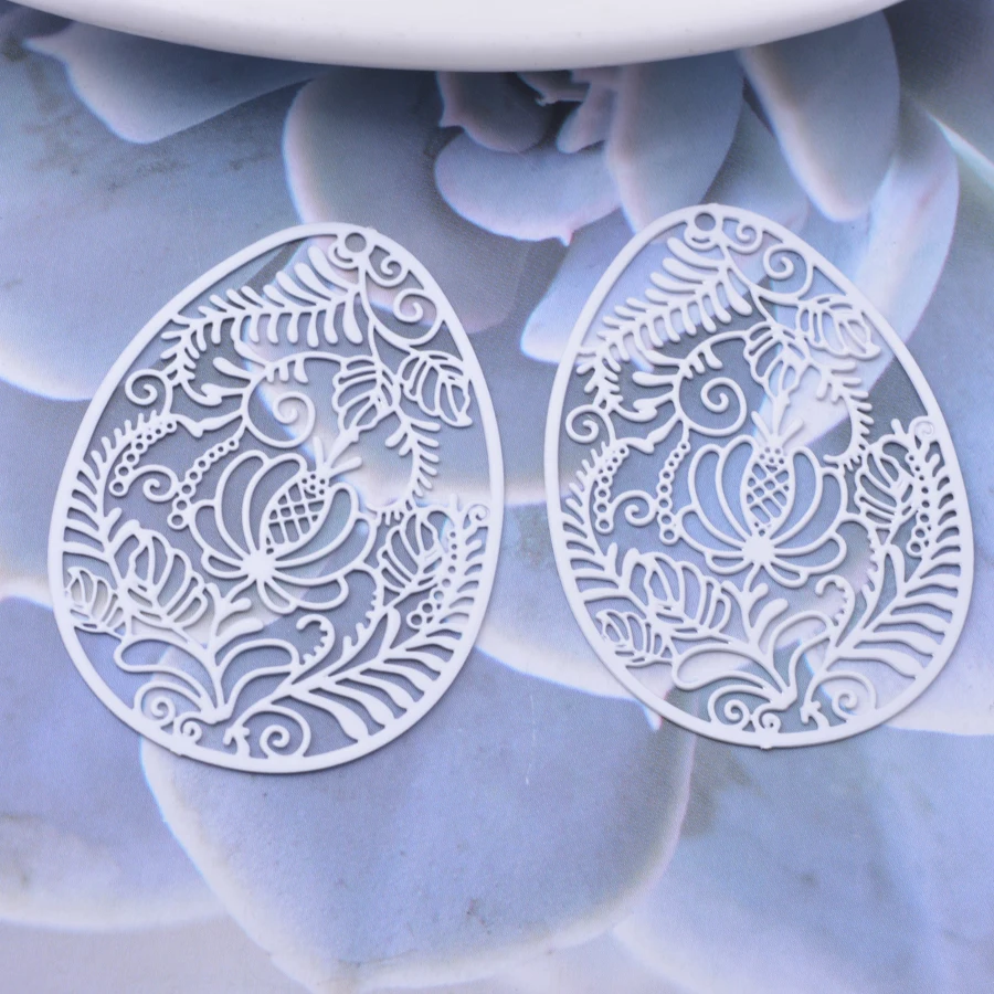 30pcs AD3120 29*40mm Painted Brass Blue and white Porcelain Pattern Oval Charms DIY Jewelry Earring Accessories – Detail 11