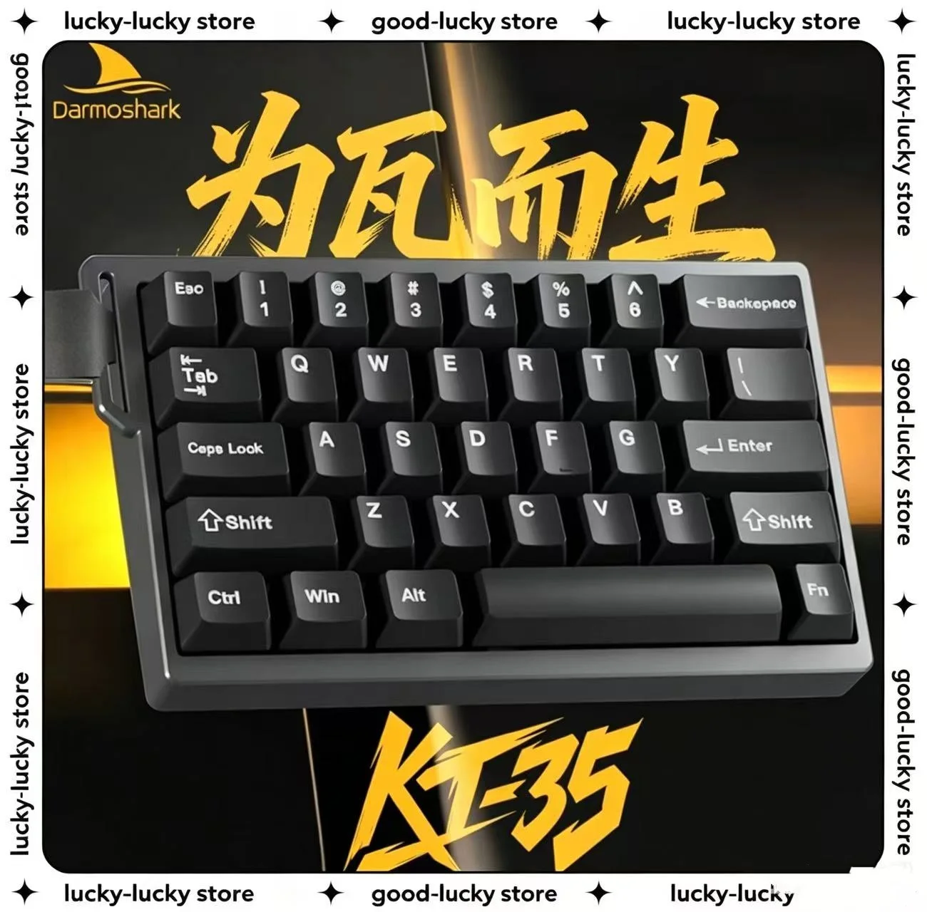 Darmoshark KT35 Magnetic Switch Wired Gaming Keyboard 35% Percent Layout CNC Aluminum Case 8K Polling Rate One Hand For Valorant