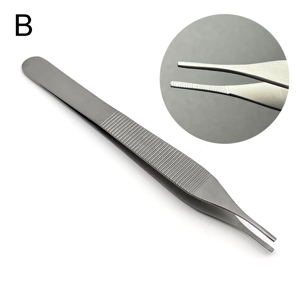 Dental Tweezer Dressing Forceps Tool Dentist Stainless Steel Tissue Tweezer Dental Forcep Extraction Hemostat 1*2 Forceps