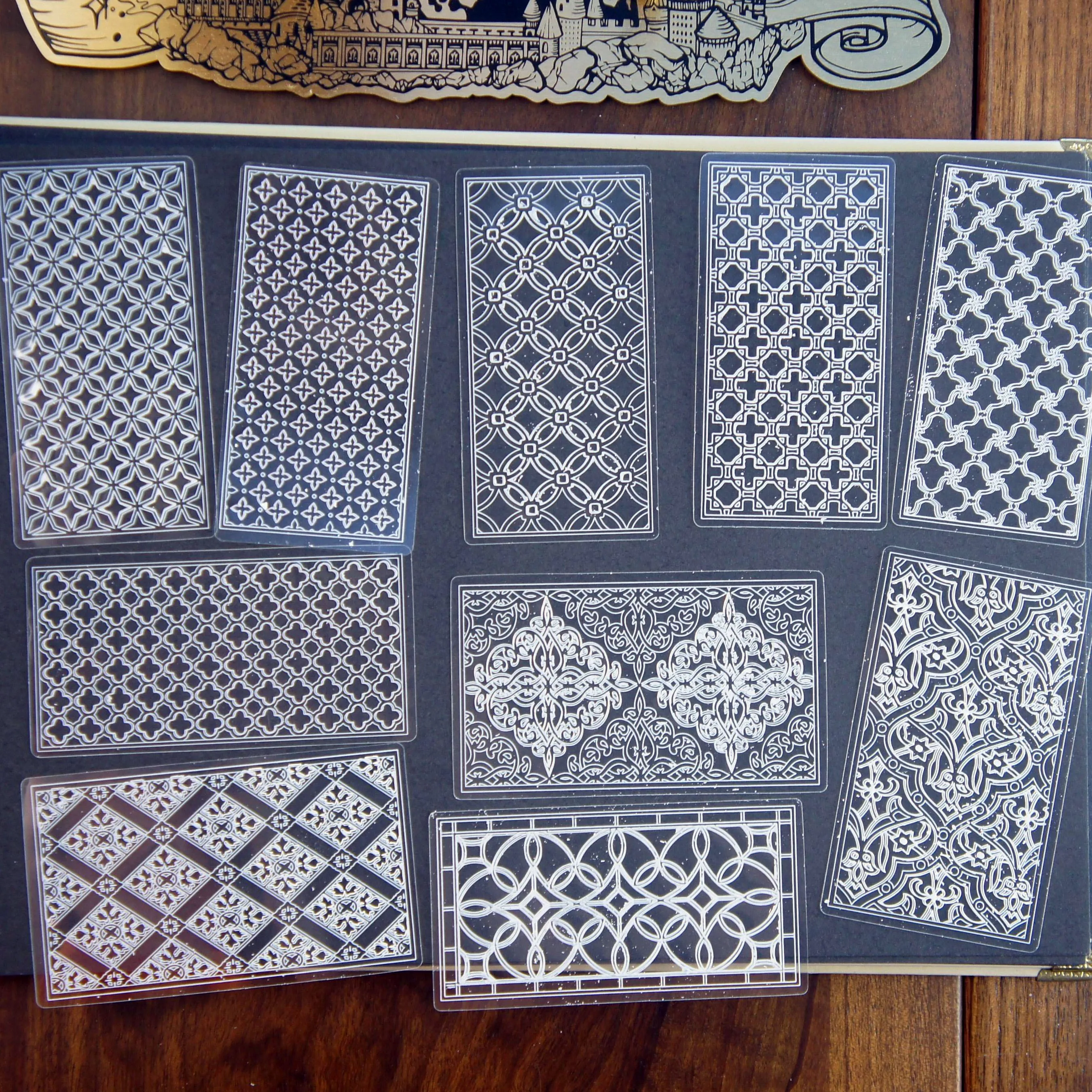 

10 Sheets White Lace Frame Design PVC Sticker Scrapbooking Background Creative Gift Use