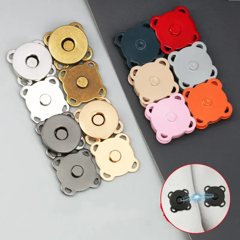 5Pcs 10/14/18mm Magnetic Snaps Purse handbag Clasp Closures Metal Button DIY Wallet Craft Bags Parts Accessories Pick Colors