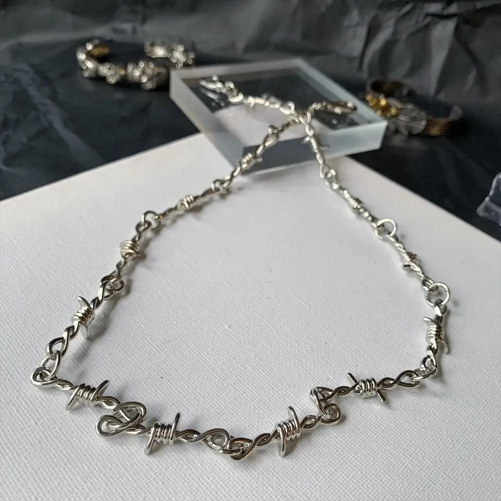 트렌디 메탈 팬츠 체인 가시 와이어 힙합 롱 허리 체인 그런지 고스 펑크 목걸이 여성 남성 청바지 액세서리