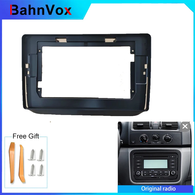 10 inch Android Car Radio frame for Skoda Fabia 2 2007 - 2014 2din Stereo GPS Fascia bezel Panel Adapter wire harness