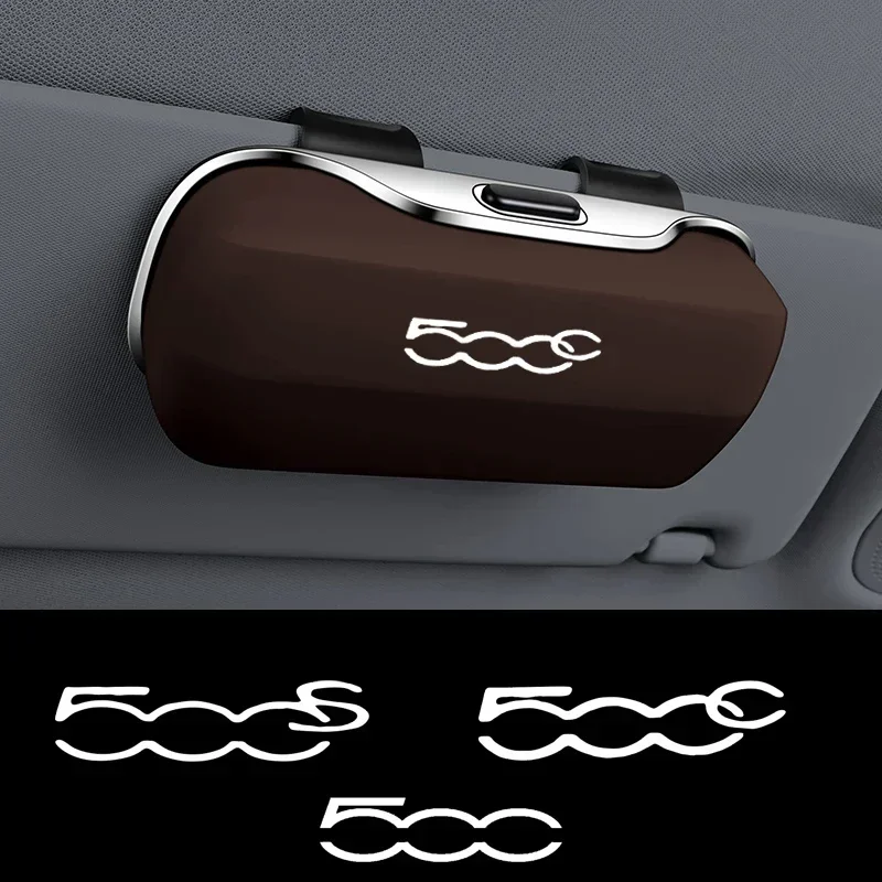 For fiat 500C 500S 500 Car Visor Suglasses Glasses Holder Clip Organizer Box Protective Storage Case
