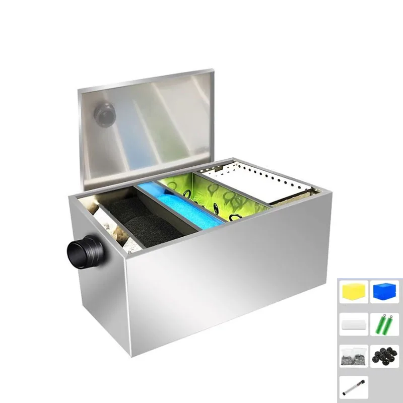 

Fish Pond Filter Filter Barrel Water Circulation System Outdoor Koi Pond Filter Box Stainless Steel Purification External