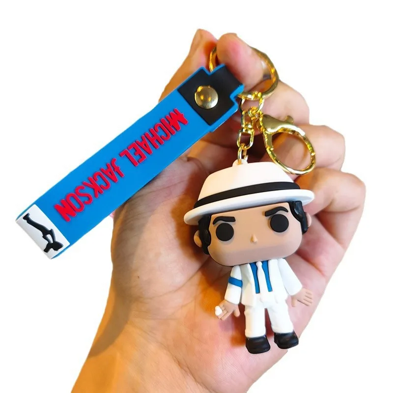 Michael Jackson Keychain Music Idol Doll Machine Key Chain image 5