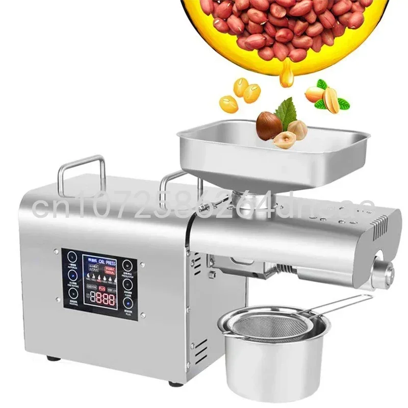 750W Oil Press Machine Peanut Flax Seed Walnut Sesame Oil Press Cold and Hot Stainless Steel Intelligent Oil Press