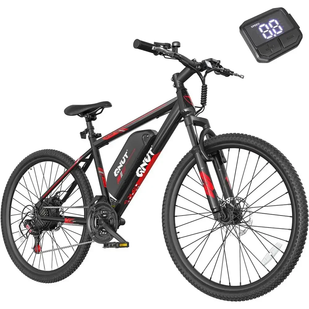 1000W 28MPH 21-Speed Electric Bike, 36V 10.4Ah Battery, Up to 45 Miles Range, 26 Steel Frame