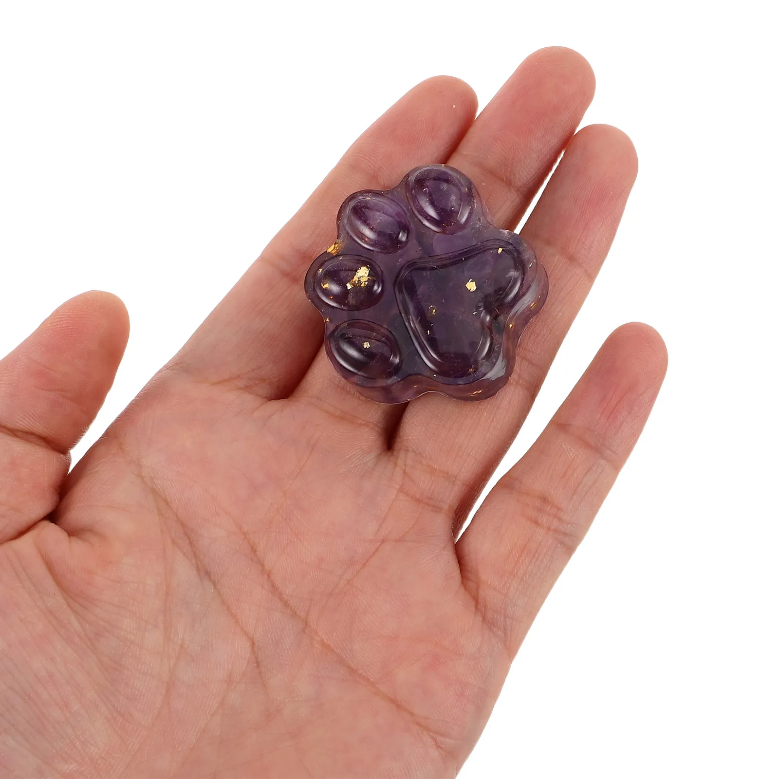 2Pcs Natural Crystal Cat Paw Carving Gemstone Pet Memorial Ornament Pocket-Sized Home Decoration Keepsake for Kitten Dog Lovers