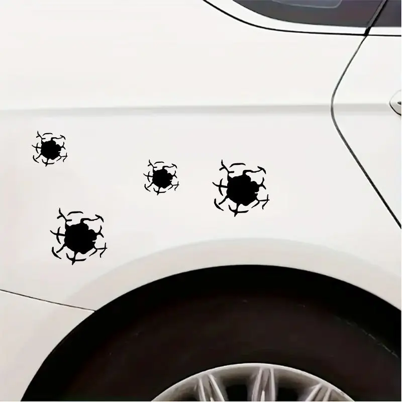 1Set 12Pcs Bullet Hole Pattern Waterproof Vinyl Sticker Decal for Car Window Bumper Fairing Electric Scooter