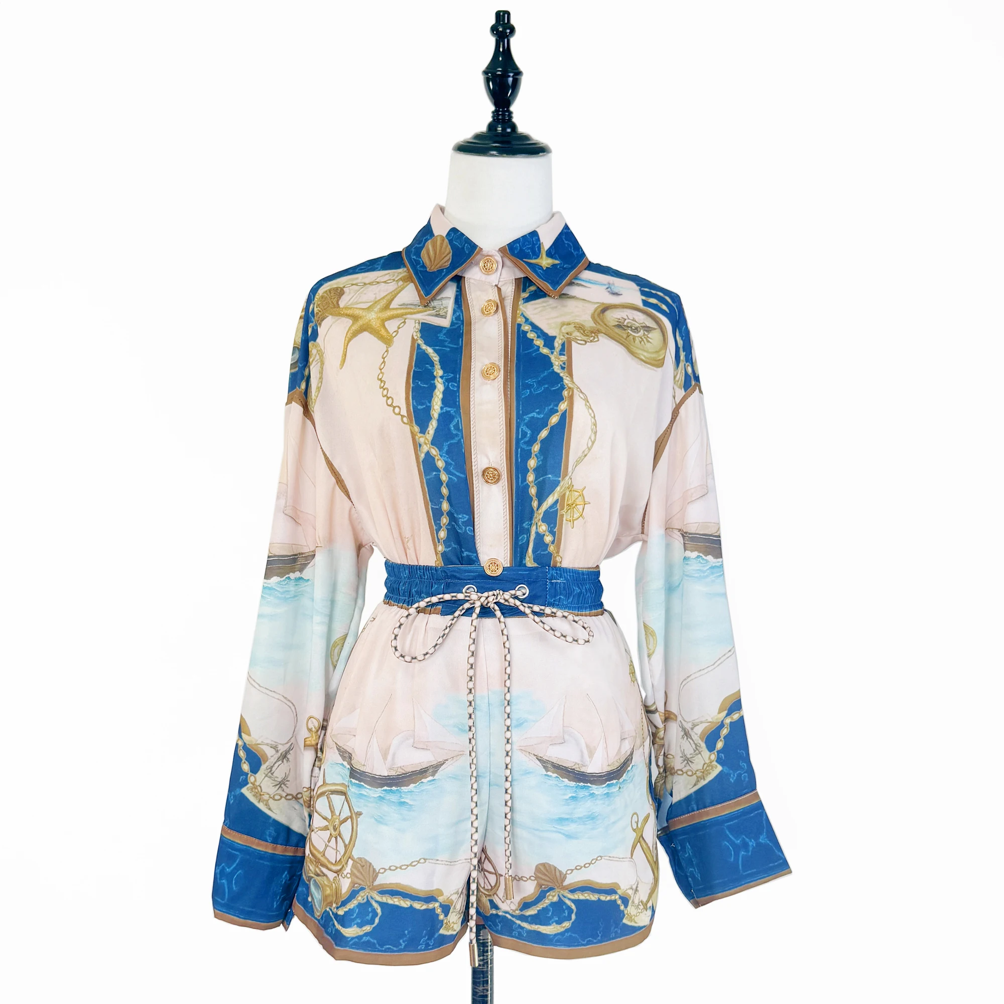 Casual Leisure 2025 Australia irt ort Pantaloni Set Lungo Sve Set a due pezzi Z Sle Winter Faion Completo da donna con bottoni