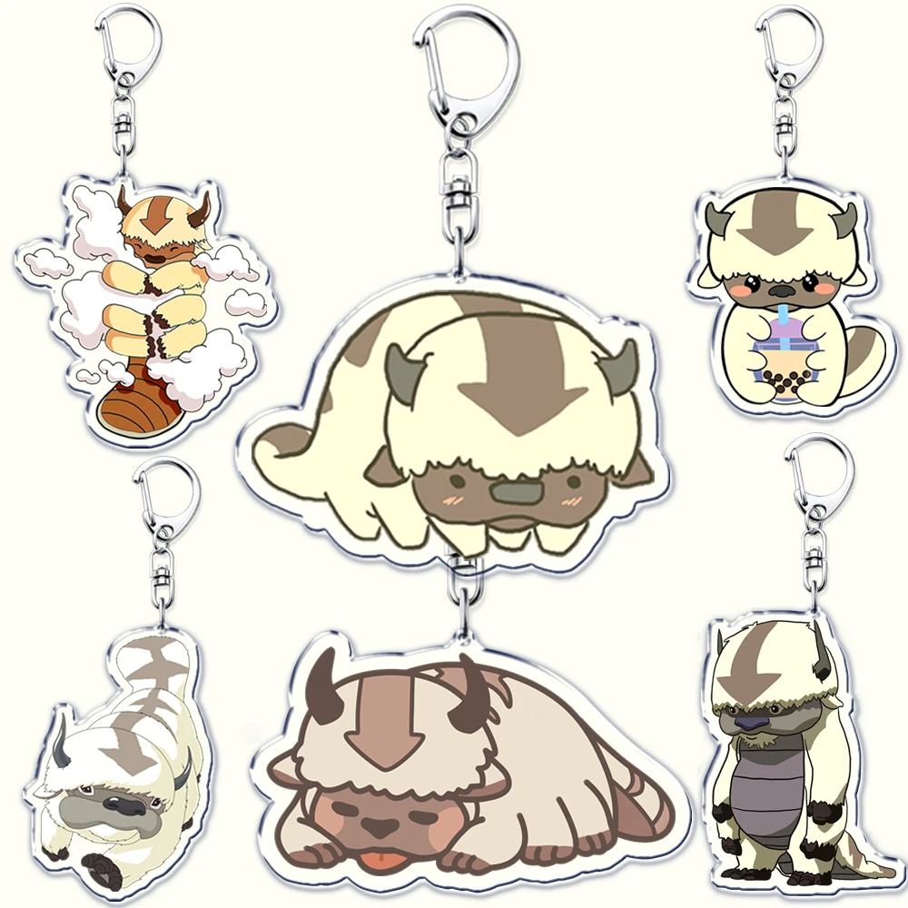 Cute Appa Keychains for Accessories Bag Anime Avatar The Last Airbender Key Chain Keyrings Jewelry Birthday Fans Friends Gifts