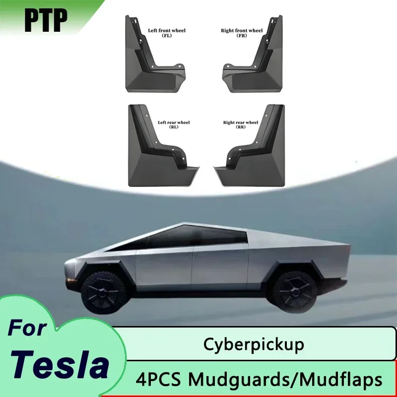 

Mudguards for Tesla Cybertruck 2024 2023 4PCS Mud Flaps Kit Pickup MudFlaps Splash Guards Front Rear Wheels Fender Car Accessory