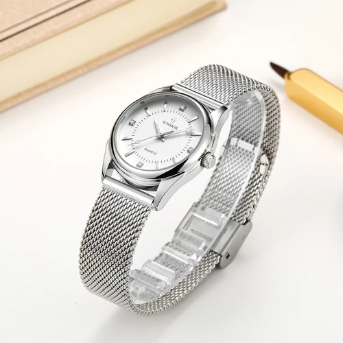WWOOR, nuevos relojes de lujo de cuarzo japonés para mujer, pulsera de acero inoxidable, vestido elegante a la moda, reloj de cuarzo resistente al agua para mujer