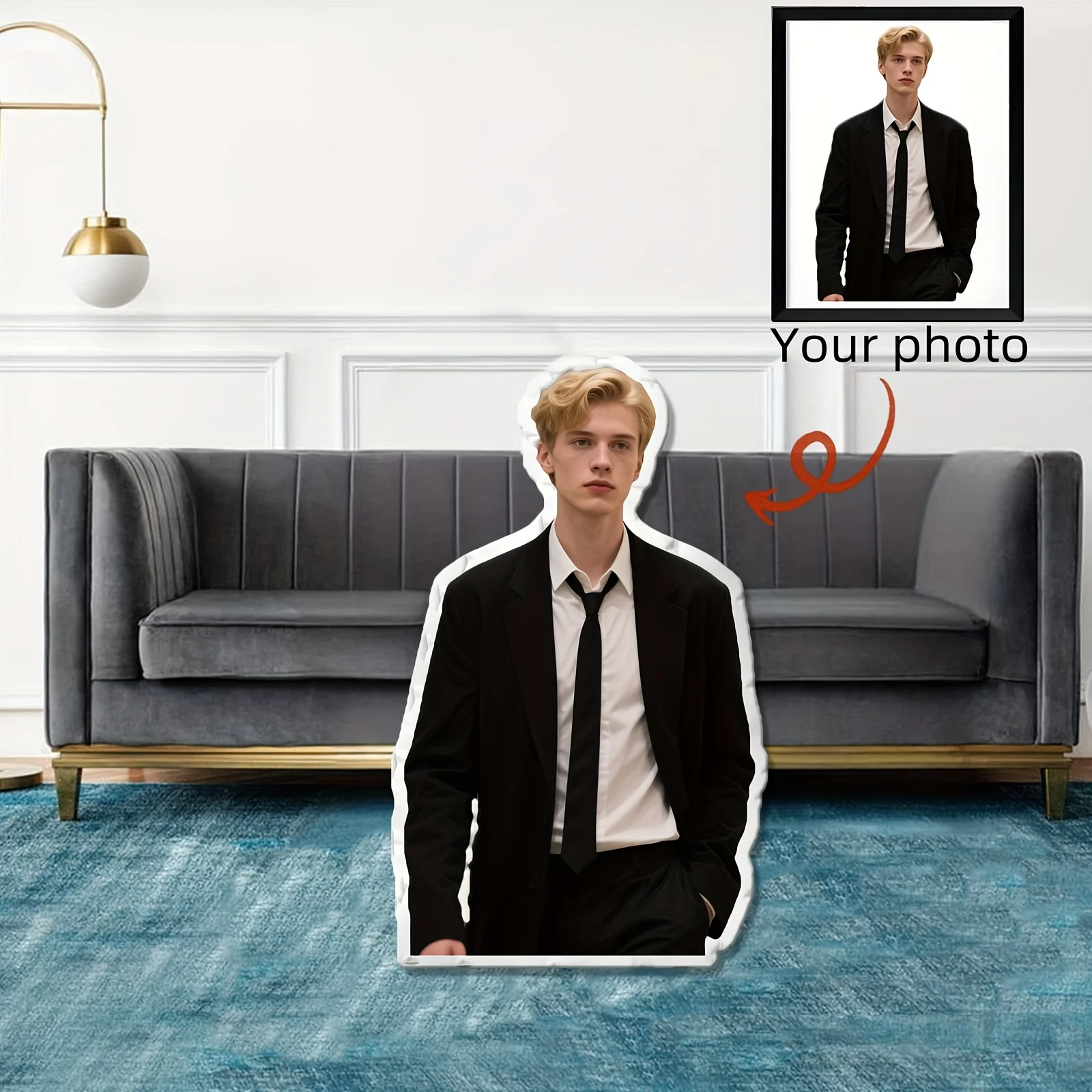 A Personalized Custom Photo Pillow for Home Decor. Custom Body Pillow with Uploaded Personalized Images, Unique and Fun. Suitabl