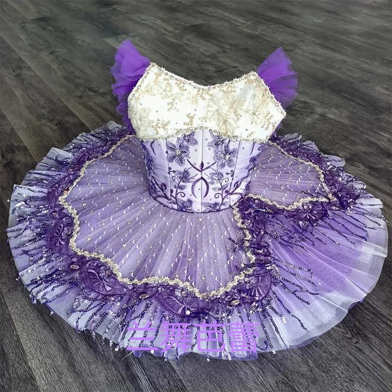 

New Designs High Quality 12 Layers Custom Size Kids Girls Women Adult Purple Performance Professional Ballet Dance Tutu Costumes