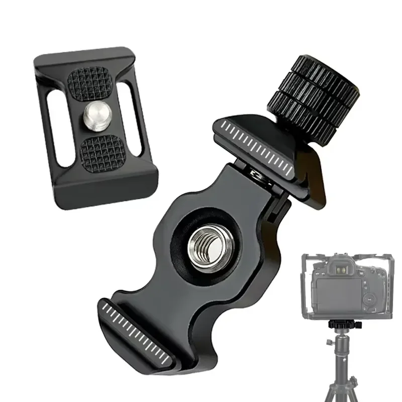 for 1/4in 3/8in Aluminum Alloy Quick Release Plate Screw Knob Mini QR Type Clamp Photography Camera Accessories