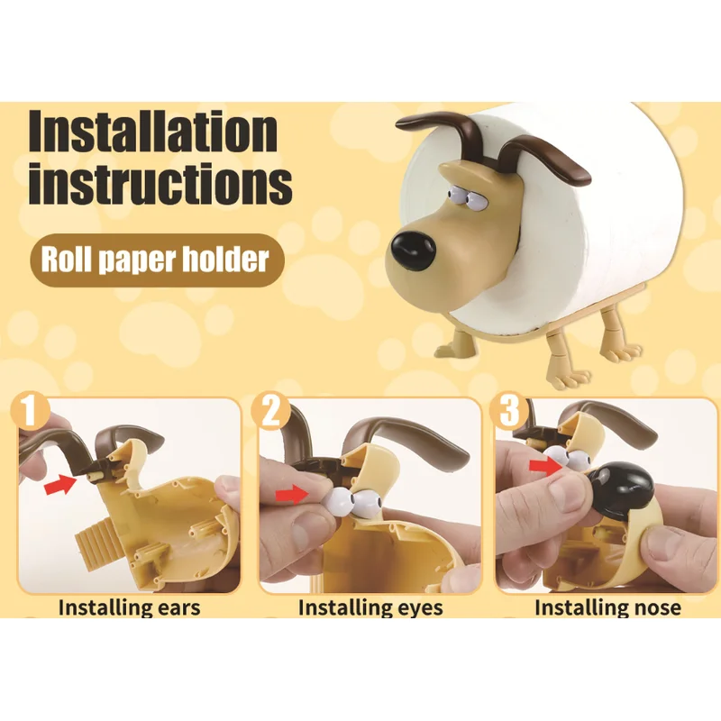 Puppy Toilet Holder Bathroom Accessory Storage Organizer Home Decor for Bathroom, Kitchen, Living Room, Unique Gift
