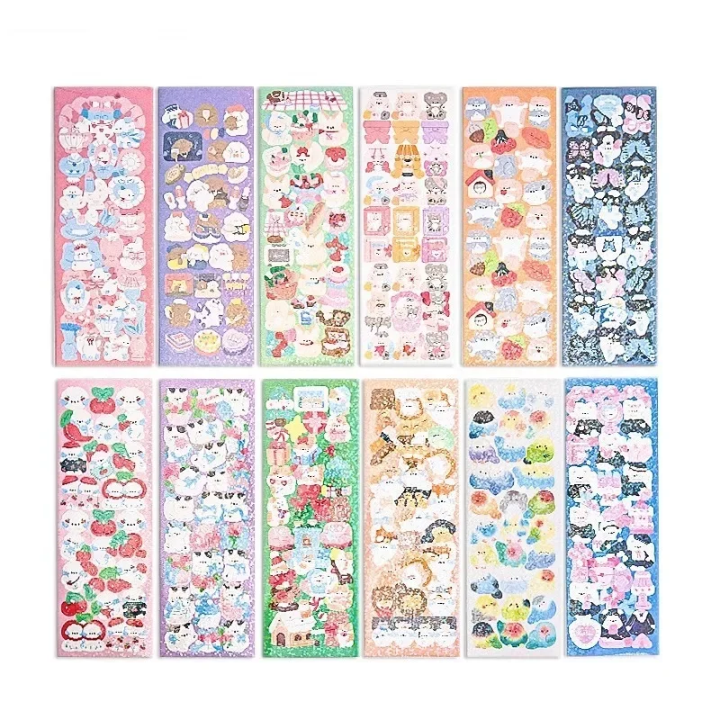 20sheet/set Random Sweet Cartoon Animal Scrapbook Jounrnal Sticker for Kids Kawaii DIY Decor Decal for Stationery Photocard