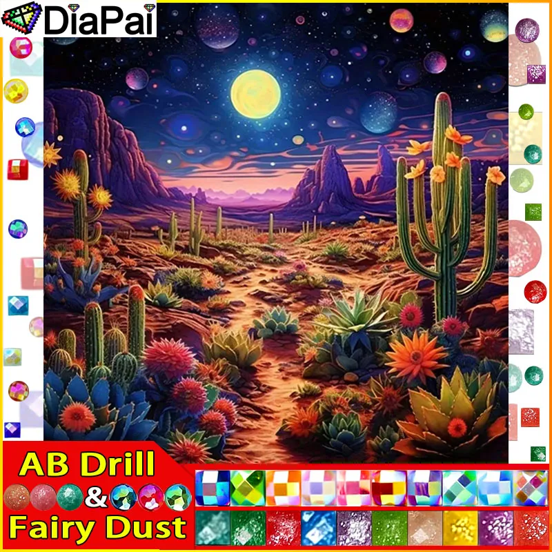 

DiaPai Fairy Dust AB Алмазная картина Полный квадратный/круглый бриллиант "Продатный кактус" Вышивка крестиком 5D горный хрусталь