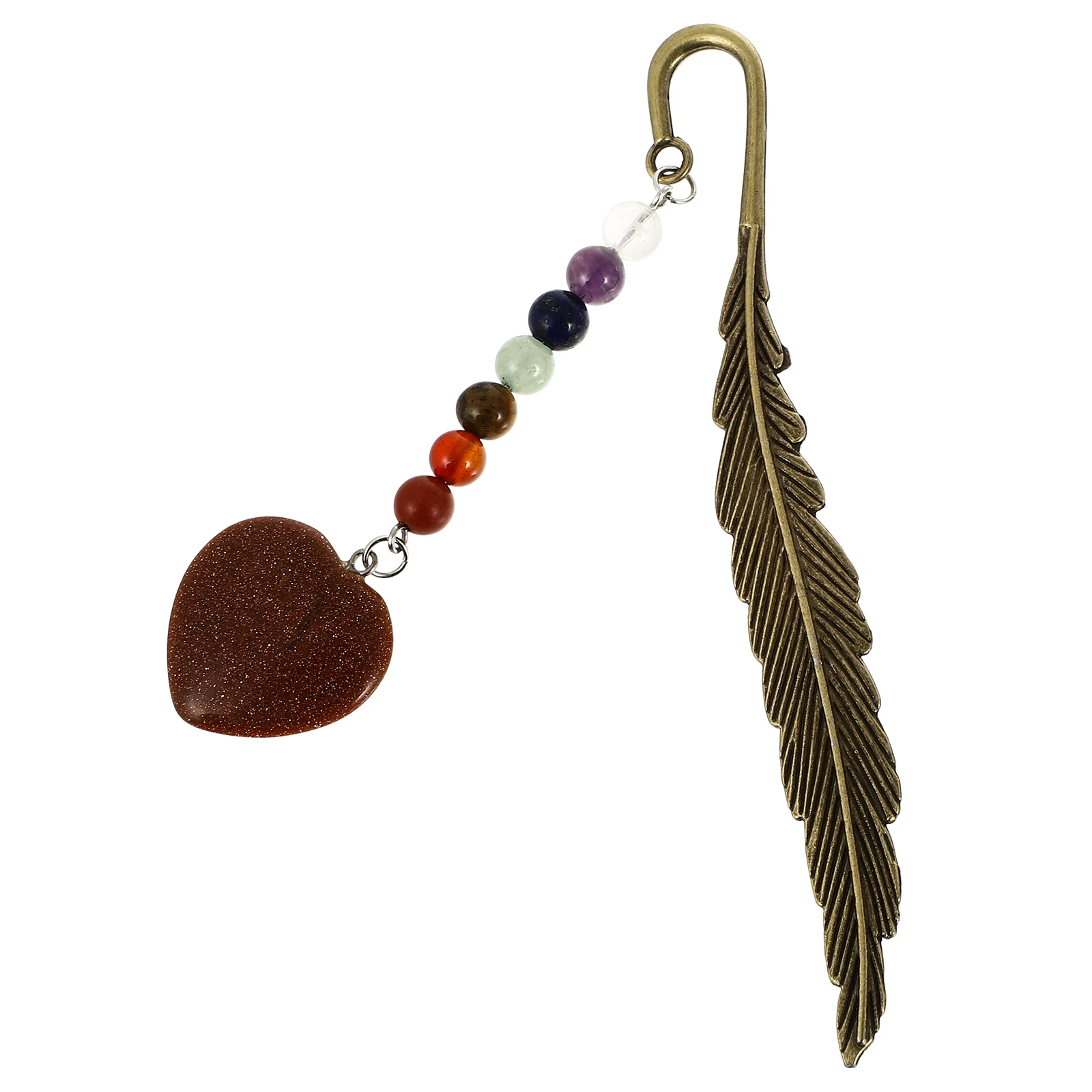 

Paper Metal Stone Bookmark Miss Retro Decor Vintage Bronze Natural Plume Shaped