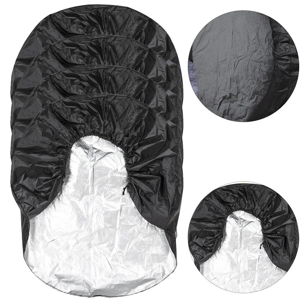 4 Pcs Camper Tire Covers Protective Case Sun Tire Travel 190t Polyester Taffeta Spare for Rv Trailer