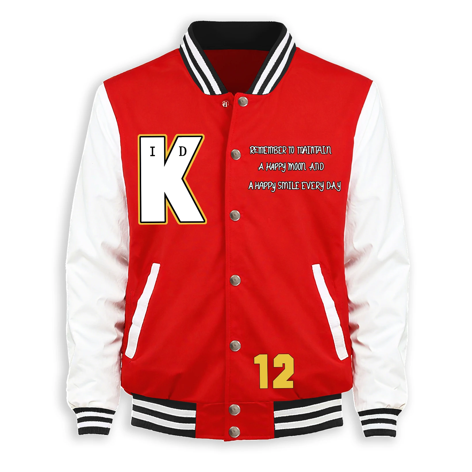 

Бейсбольный трикотаж с принтом A Happy Moon And K 12, мужской модный топ на пуговицах, свободная куртка в стиле ретро, мужская осенняя теплая флисовая мягкая одежда