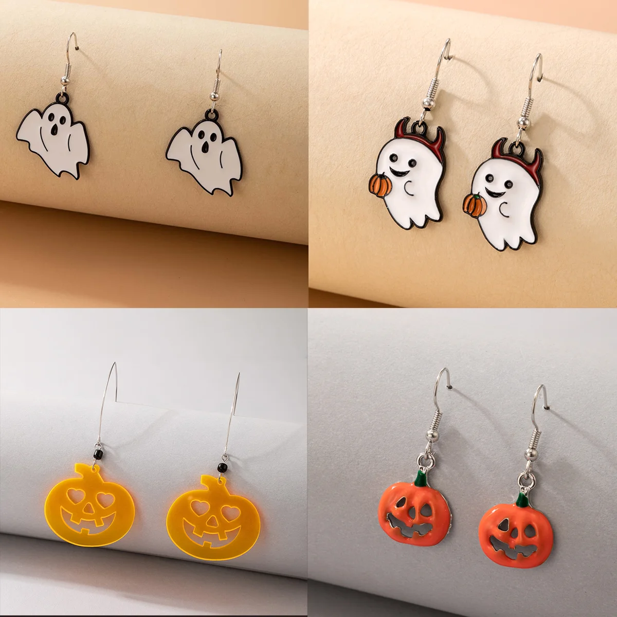 Tocona Gothic Alloy Devil Pendant Earrings Halloween Women's Simple Temperament Jewelry Suitable for Holiday Accessories Gifts