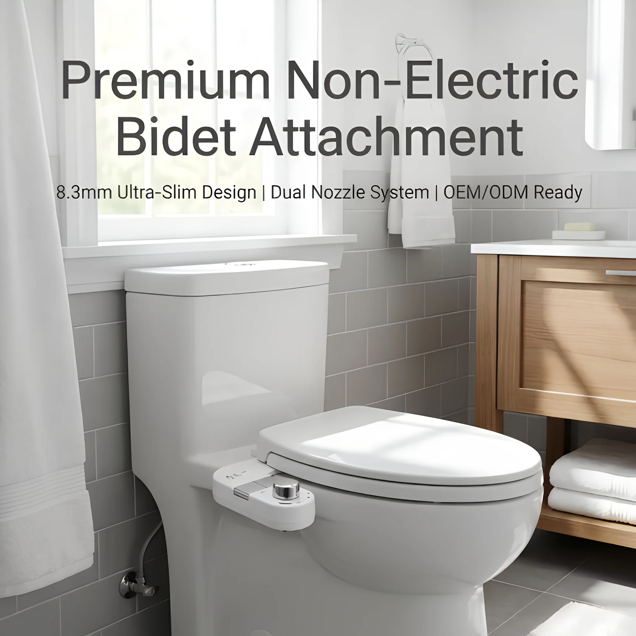 Customizable Key Button Toilet Bidet Sprayer Nozzle Self-Cleaning Cold Water Non Electric Toilet Bidet Attachment