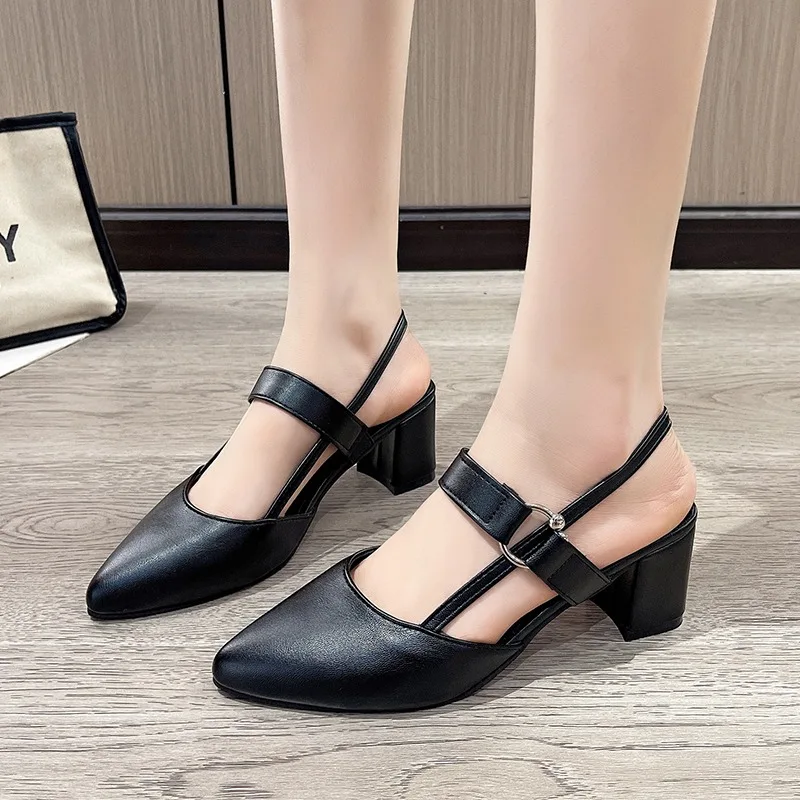 

Женские сандалии, новинка лета 2025, сандалии на толстом высоком каблуке, модная женская обувь большого размера, Sandalias De Mujer