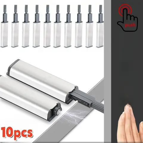 10 Pcs Magnetic Push Latches for Cabinets Push to Open Cabinet Hardware Push Touch Damper Buffers Drawer Push Latch Door Stopper