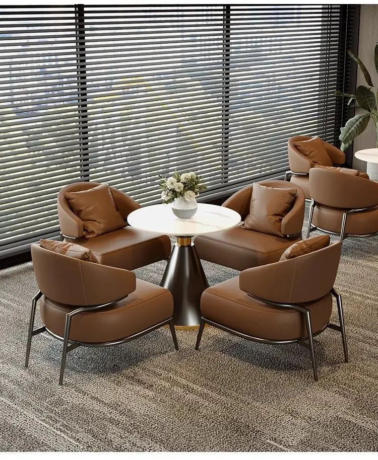 HXL Light Luxury Meeting Table and Chair Set for  Sales Office Rest Area Reception Small Round  Coffee Table