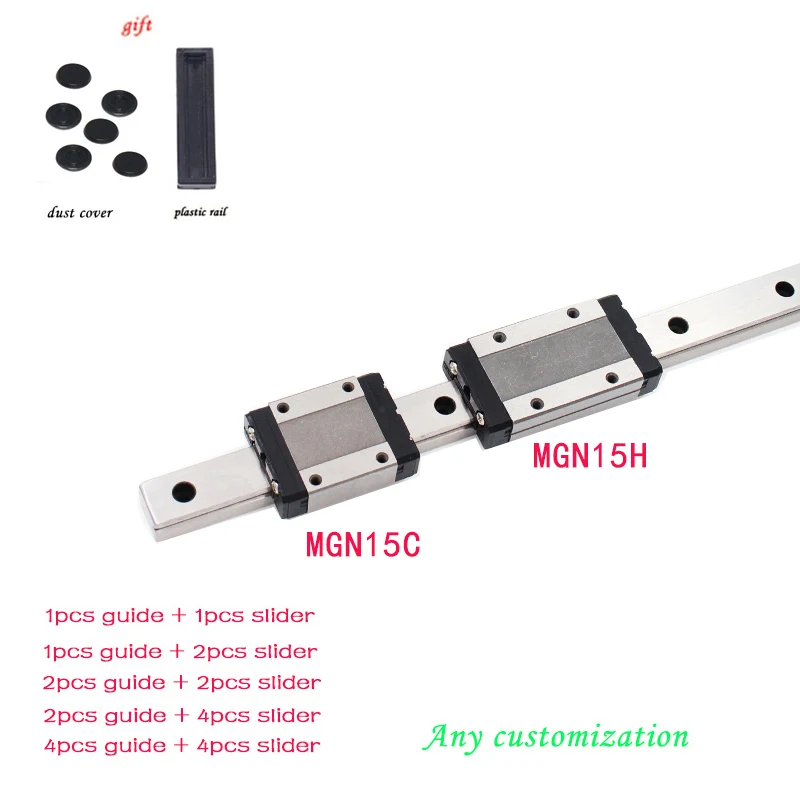 

MGN15C MGN15H MGN15 миниатюрная линейная направляющая MGN слайд-блок длина 100 мм-1000 мм MGN кареточный слайдер блок для CNC 3D принтера часть