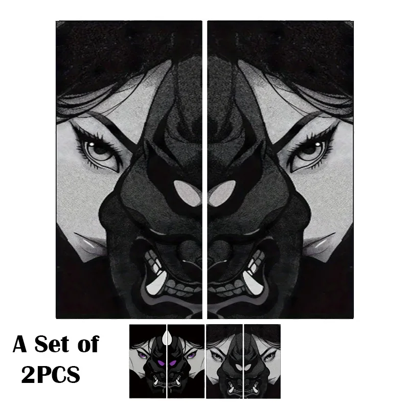 2 قطعة قناع شبح أنيمي فتاة باردة سيارة B عمود ملصقات مقاوم للماء عمود تقليم الشارات ملصقات مقاومة للخدش #6