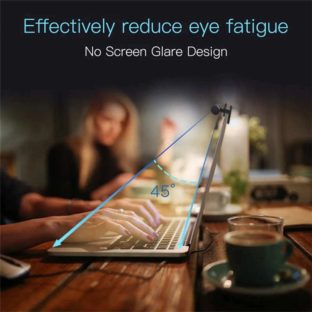 3 Color Temperature Monitor Light Bar Clip On Adjustable Brightness LED Task Lamp USB Powered Computer Monitor Light Office
