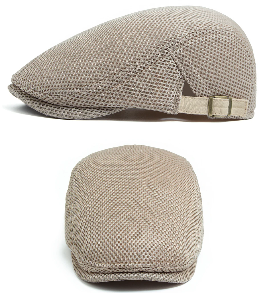 Neue Sommer Atmungsaktive Mesh Baskenmütze Mode Lässig Sonnenblende Flachen Hut Vintage Männer Frauen Zeitungsjunge Mütze Für 54-59 cm Kopf Umfang – Detail 11