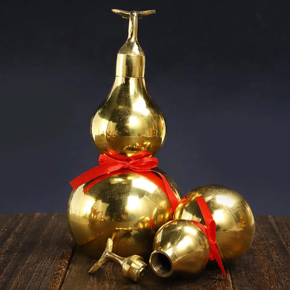 

Copper Gourd with Leaves and Open Lid (4-inch Gourd) Statue Figurine Vintage Collectable Craft Decor Pendant