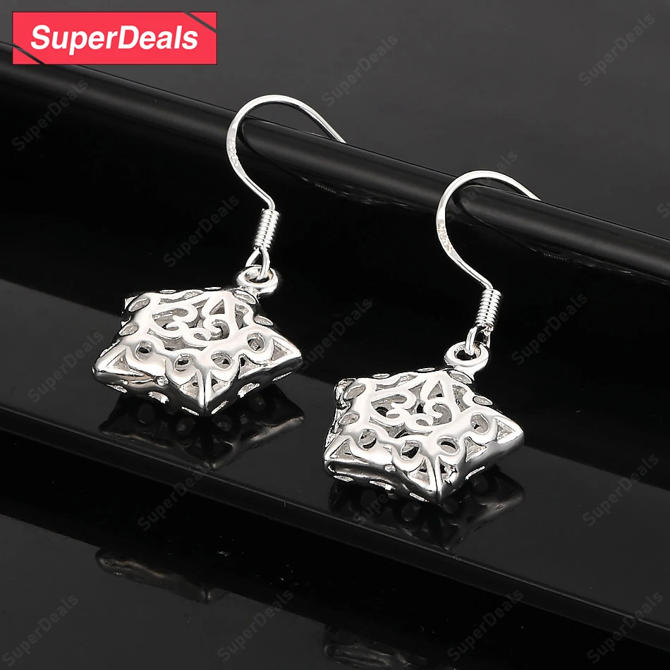 

SuperDeals серьги-капли из стерлингового серебра 925 пробы со звездами, женские серьги на день Святого Валентина, свадьбу, день рождения, изысканные милые ювелирные изделия, подарок