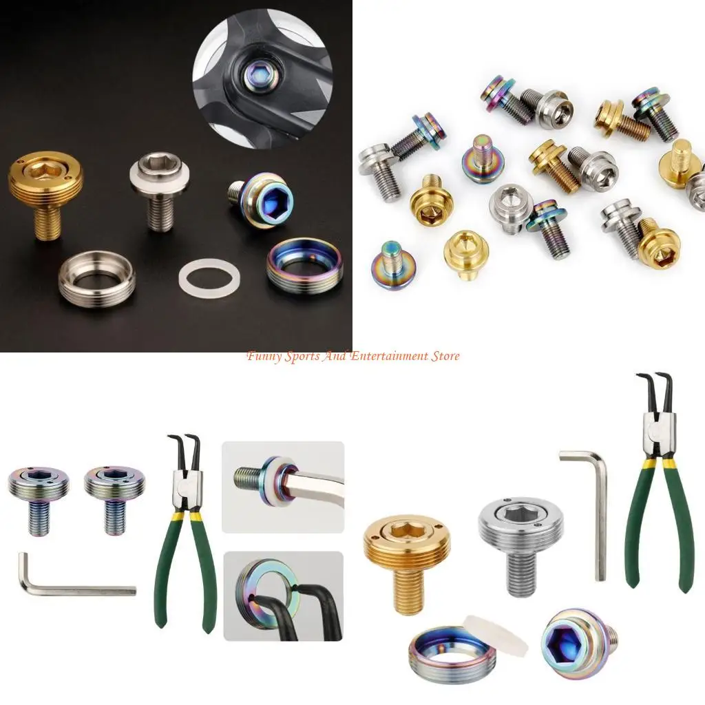 

C4DE 2 шт. велосипедные кривошипные болты Нижняя стойка Нижние оси Винты Титановые сплавы Крепежные болты кривошипа с и гаечными