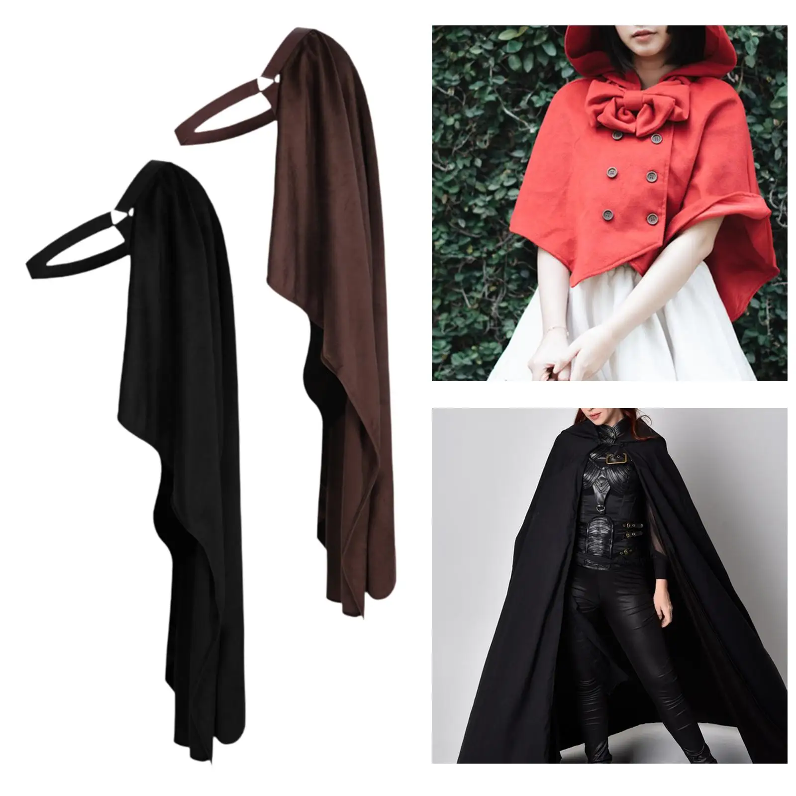 Vintage Style Single Shoulder Cape Cosplay Shawl for Adult Stage Role Play