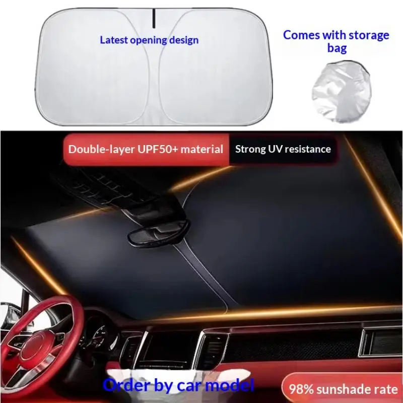 1Pcs Front Sunshade Summer Window Visor Protection Car Sun Shade Cover Foldable Curtains Summer Cooling UV Refletive Accessories