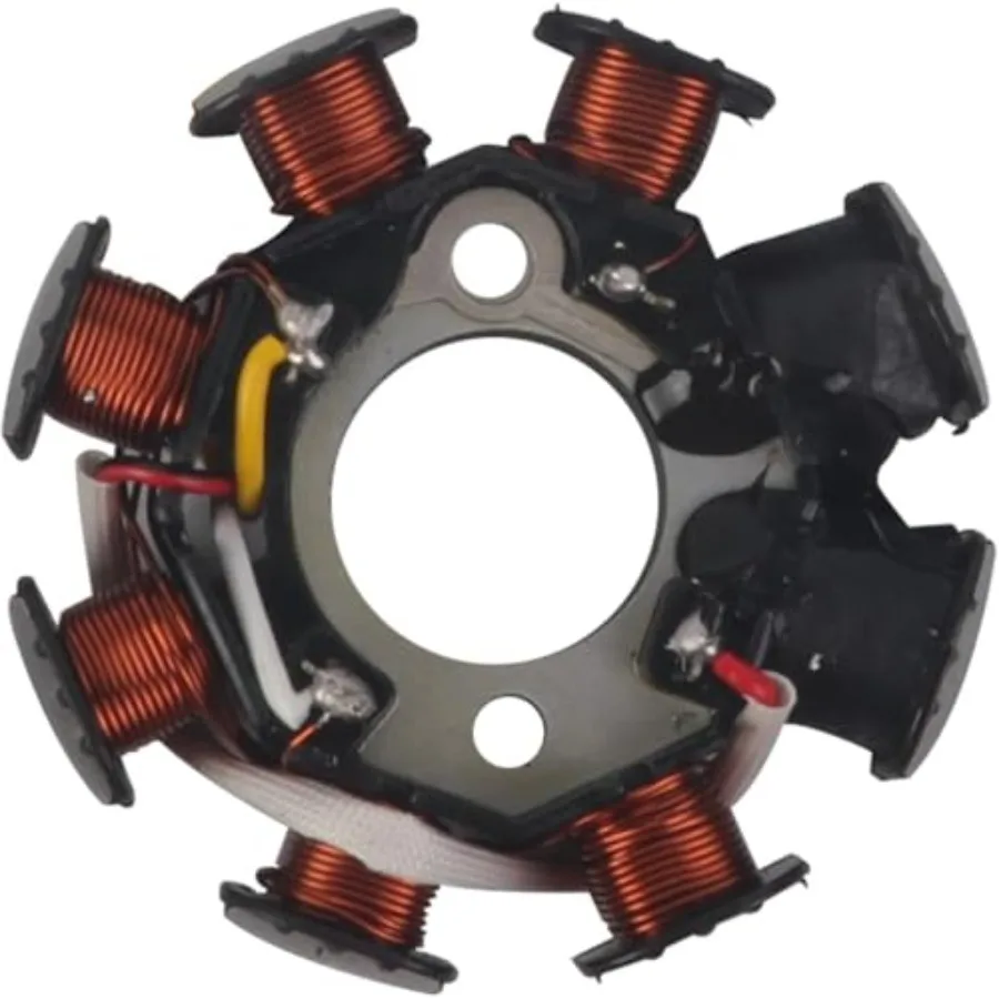 مغناطيسي الإشعال الجزء الثابت 4 أسلاك التيار المتناوب 8 أقطاب يناسب GY6 49cc 50cc 80cc 100cc 125cc 150cc 139QMB 147QMD 152QMI 157QMJ سكوتر Mo